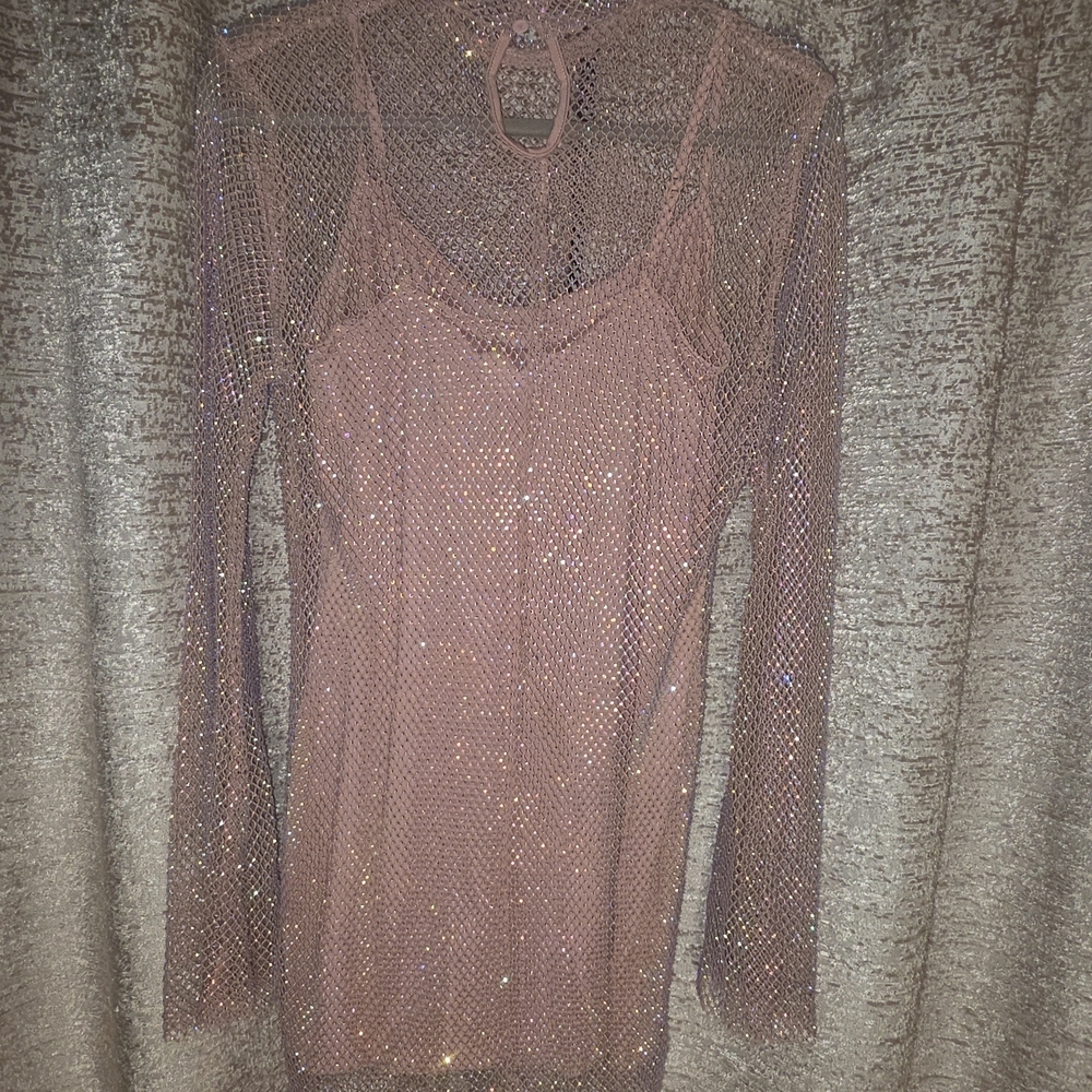 Sparkling Pink Long Sleeve Dress - Picture 6 of 6